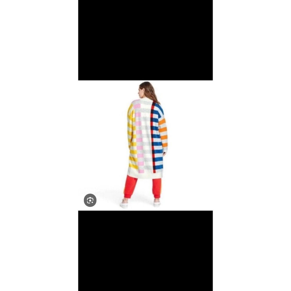 Lego X Target Colorful Lego Block Stripe Long Cardigan Wool Blend size medium - Picture 2 of 8